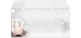 Enveloppe à motif de Noël 'Blue Harmony', format long