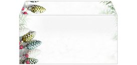 Enveloppe à motif de Noël 'Blue Harmony', format long