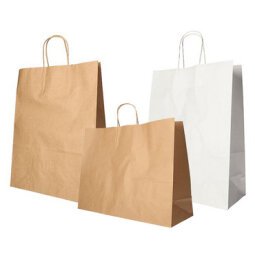 Sac en papier kraft avec anses en cordelette - Lot de 25