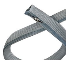 Gaine pour câble avec fermeture zip, 1,0 m, gris