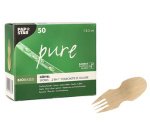 Fourchette et cuillère 2en1 'pure', 85 mm, naturel