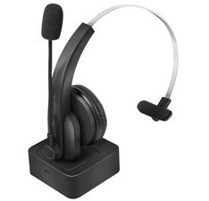 Casque mono Bluetooth 5.0, station de charge, noir