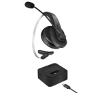 Casque mono Bluetooth 5.0, station de charge, noir