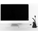 Casque mono Bluetooth 5.0, station de charge, noir