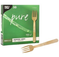 Fork for finger food 'pure', 120 mm, natural