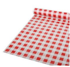 Nappe en film 'Carreau', rouge / blanc