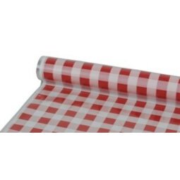 Nappe en film 'Carreau', rouge / blanc