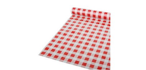 Nappe en film 'Carreau', rouge / blanc
