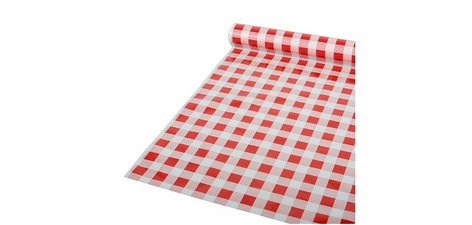 Nappe en film 'Carreau', rouge / blanc