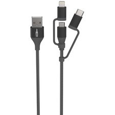 Câble 3en1 de charge & de données, Lightning/USB-C/