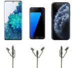 Câble 3en1 de charge & de données, Lightning/USB-C/