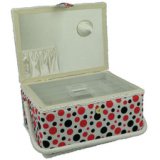Kleiber Naaidoos 'Polka Dots', wit / zwart / rood