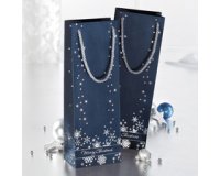 Sac cadeau de Noël pour bouteille 'Silver Snowflakes'