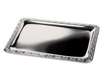 Plateau 'MIEUX SERVI', (L)600 x (P)400 mm, argent