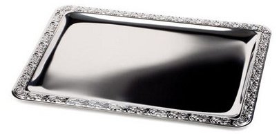 Dienblad 'MIEUX SERVI', (B)500 x (D)360 mm, zilverkleurig