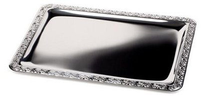 Plateau 'MIEUX SERVI', (L)530 x (P)320 mm, argent