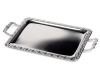 Plateau 'MIEUX SERVI', (L)600 x (P)360 mm, argent