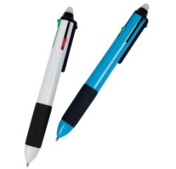 Stylo à bille à quatre couleurs, effaçable, présentoir
