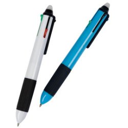 Stylo à bille à quatre couleurs, effaçable, présentoir