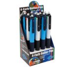 Stylo à bille à quatre couleurs, effaçable, présentoir