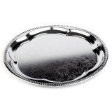 Plat de service, rond, diamètre: 350 mm, argent