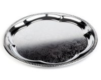 Plat de service, rond, diamètre: 350 mm, argent