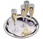 Plat de service, rond, diamètre: 350 mm, argent