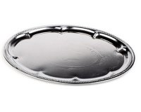Plat de service, ovale, (L)460 x (P)340 mm, argent