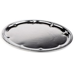 Plat de service, ovale, (L)460 x (P)340 mm, argent