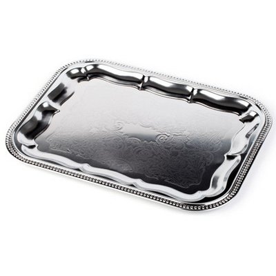 Plat de service, rectangulaire, 410 x 310 mm, argent