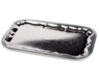Plat de service, rectangulaire, 530 x 325 mm, argent