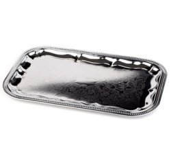 Plat de service, rectangulaire, 530 x 325 mm, argent