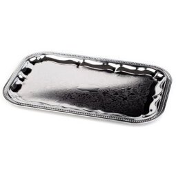 Plat de service, rectangulaire, 530 x 325 mm, argent