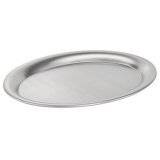 Plateau de service, ovale, acier inoxydable mat