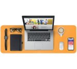 Sous-main, similicuir, enroulable, jaune/gris