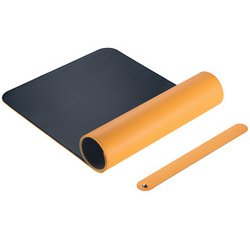 Sous-main, similicuir, enroulable, jaune/gris