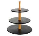 Slate serving stand, 3 tiers, anthracite