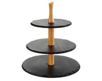 Serviteur en ardoise naturelle, 3 étages, anthracite