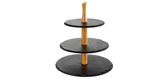 Slate serving stand, 3 tiers, anthracite
