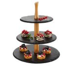 Slate serving stand, 3 tiers, anthracite