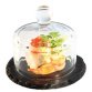 Plat en ardoise naturelle avec cloche en verre