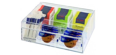 Boîte à thé & infusion/Multibox,en plastique transparent