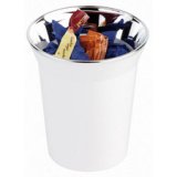 Poubelle de table / range-couverts TOP CHROME, blanc