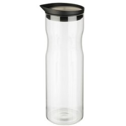 Glazen karaf met deksel, 1 liter, glas/inox