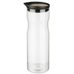 Glazen karaf met deksel, 1 liter, glas/inox