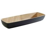 Frida saladier bois/noir rectangulaire 365 cl  53 x 16,2 cm