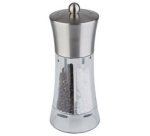 2-in-1 pepper and salt mill, silver / transparent