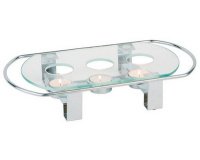 Chauffe-plat, 3 bougies, (L)340 x (P)180 x (H)60 mm
