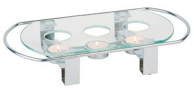 Chauffe-plat, 3 bougies, (L)340 x (P)180 x (H)60 mm