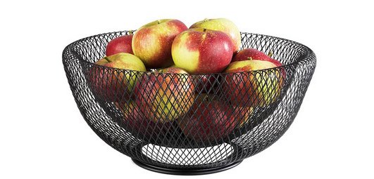 Round Black WIRE Bread and Fruit Basket